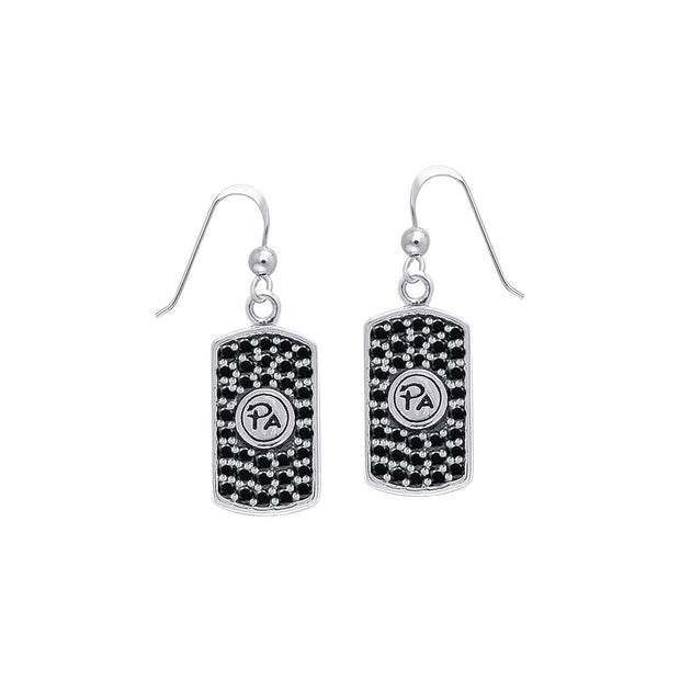 Performance Amulet Sterling Silver Earrings with Black Spinel TER1295