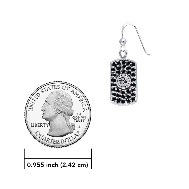 Performance Amulet Sterling Silver Earrings with Black Spinel TER1295