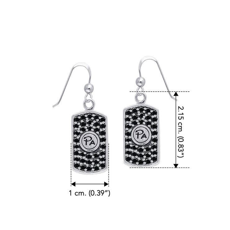 Performance Amulet Sterling Silver Earrings with Black Spinel TER1295