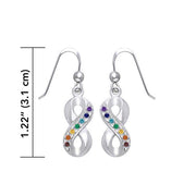 Infinity Silver Earrings with Chakra Gemstone TER1790-Mix Gemstone