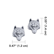 Wolf Head Sterling Silver Post Earrings TER1796
