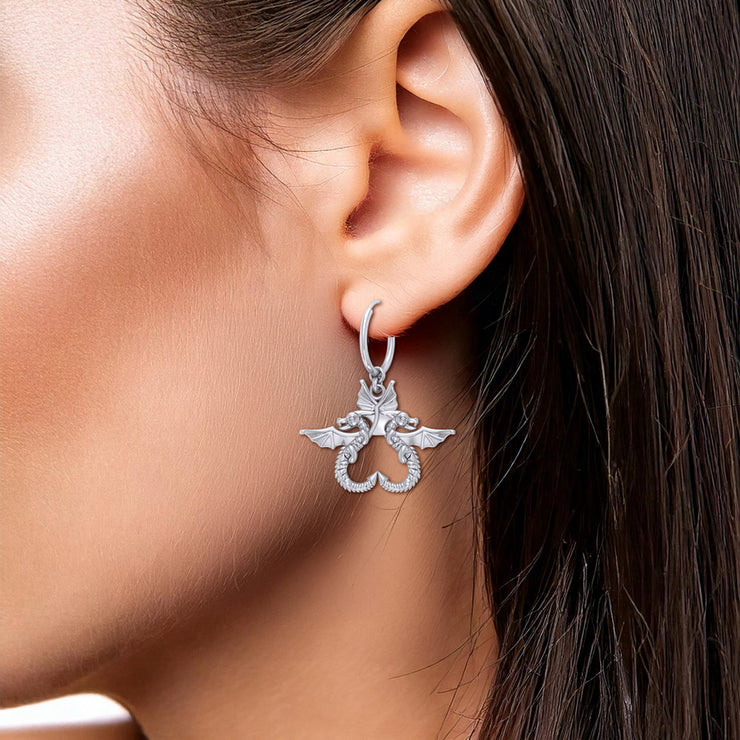 Dragon’s power of two ~ Sterling Silver Hoop Earrings TER2097