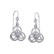 Peace, Love and Recovery in Borromean rings Silver Earrings TER2169