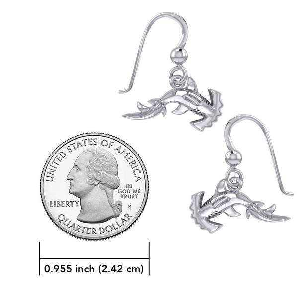 Hammerhead Shark Silver Earrings by Peter Stone TER2188 - Wholesale Jewelry