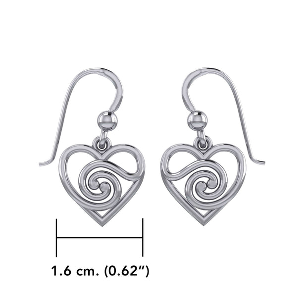 Spiral of growth, evolution, and progression. Its continuous, winding form suggests ongoing development and expansion sterling silver Earrings by Peter Stone Jewelry TER2191