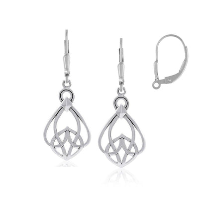 Modern Celtic Knot Sterling Silver Earrings TER2200 - Wholesale Jewelry