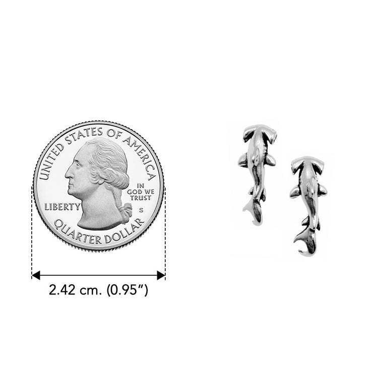 DiveSilver Hammerhead Shark Sterling Silver Post Earrings TER2220