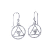 AA Recovery Symbol with Triquetra Sterling Silver  Earrings TER2222