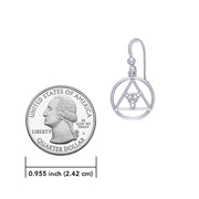 AA Recovery Symbol with Triquetra Sterling Silver  Earrings TER2222