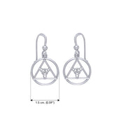 AA Recovery Symbol with Triquetra Sterling Silver  Earrings TER2222