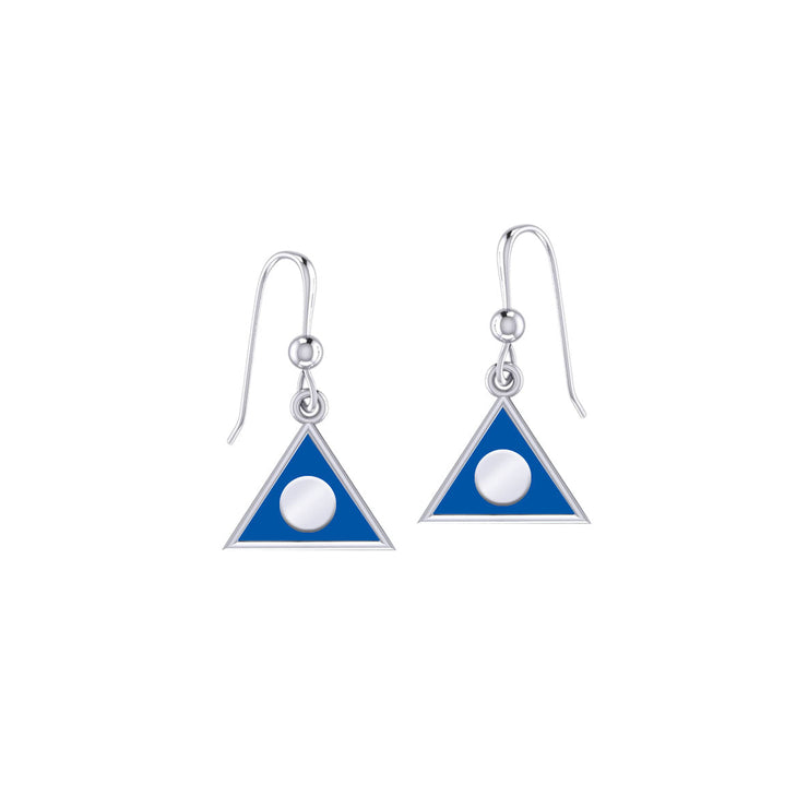 Al-Anon Sterling Silver Earrings with Blue Enamel TER2228