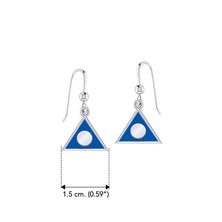 Al-Anon Sterling Silver Earrings with Blue Enamel TER2228