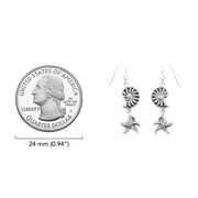 Nautilus Shell and Starfish Sterling Silver Hook Earrings TER2237