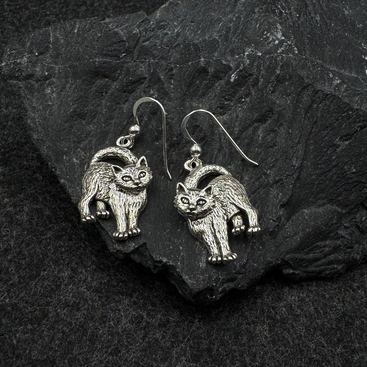 Cat Familiar Sterling Silver Earrings TER361