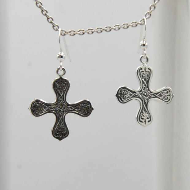 Celtic Cross of the Spirit Sterling Silver Earrings TER468