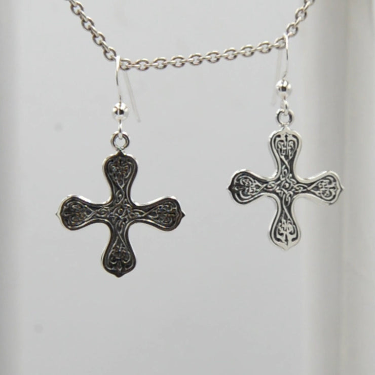 Celtic Cross of the Spirit Sterling Silver Earrings TER468