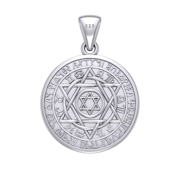 Seal of Solomon with Zodiac Symbol Silver Pendant TMD294-CUSTOM