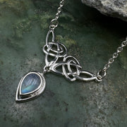 An imperishable elegance ~ Celtic Knotwork Sterling Silver Necklace with Gemstone TN132