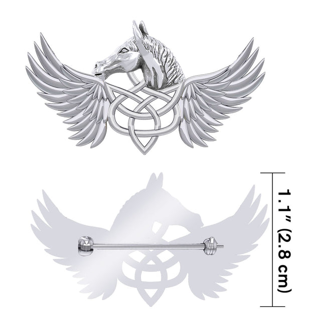 The Celtic Pegasus Silver Brooch TBC165