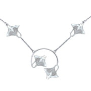 Quadruple Manta Ray Sterling Silver Necklace TNC561 - Wholesale Jewelry