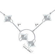Quadruple Manta Ray Sterling Silver Necklace TNC561 - Wholesale Jewelry