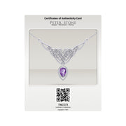 Celtic Knotwork Sterling Silver Necklace with Large Gemstone TNC573