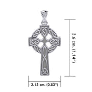 Celtic Knotwork Cross Sterling Silver Pendant TP037
