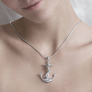 Mermaid on Anchor Silver Pendant TP1006