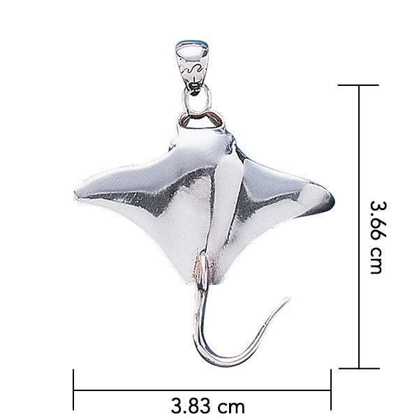 Large Manta Ray Silver Pendant TP1011 - Jewelry