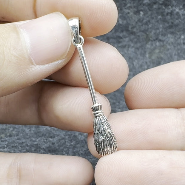 A Classic Wiccan symbol ~ Sterling Silver Broomstick Pendant Jewelry TP1523