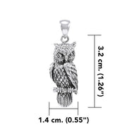 Nature’s wise representation ~ Sterling Silver Jewelry Owl Pendant TP1619