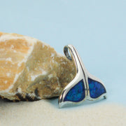 Inlaid Whale Tail Silver Pendant TP2333