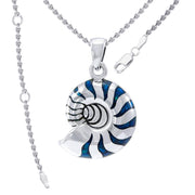 Charmed by the Rhythmic Spiral Sterling Silver Nautilus Pendant Jewelry TP3106