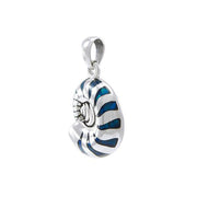 Charmed by the Rhythmic Spiral Sterling Silver Nautilus Pendant Jewelry TP3106