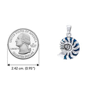 Charmed by the Rhythmic Spiral Sterling Silver Nautilus Pendant Jewelry TP3106