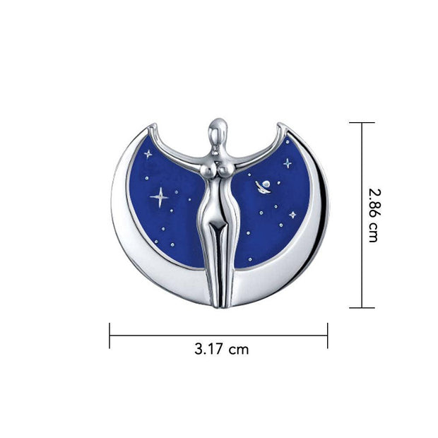 Oberon Zell Astra Star Goddess Sterling Silver Pendant with Enamel TP3198