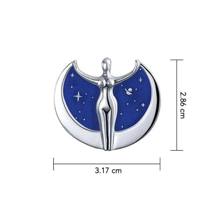 Oberon Zell Astra Star Goddess Sterling Silver Pendant with Enamel TP3198