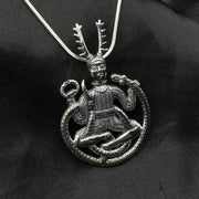 God Cernunnos in his mighty throne ~ Sterling Silver Pendant TP3450