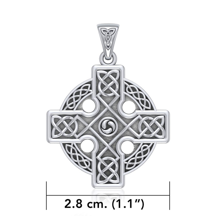 Manifest the traditional faith ~ Sterling Silver Celtic Cross Triquetra Pendant Jewelry TP477