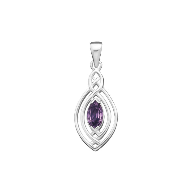 Filigree Celtic with Gemstone Sterling Silver Pendant TP860