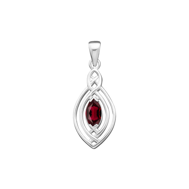 Filigree Celtic with Gemstone Sterling Silver Pendant TP860
