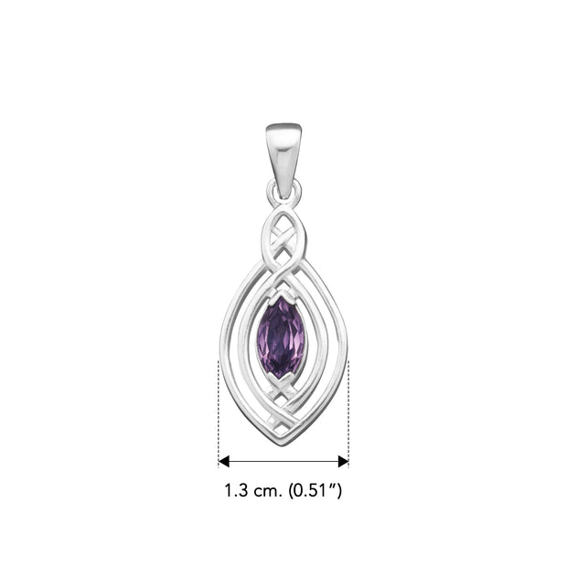 Filigree Celtic with Gemstone Sterling Silver Pendant TP860
