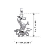 Double Dragon Sterling Silver Pendant TP904