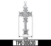 Cari Buziak Ornate Celtic Knotwork Cross ~ Sterling Silver Jewelry Pendant TPD630