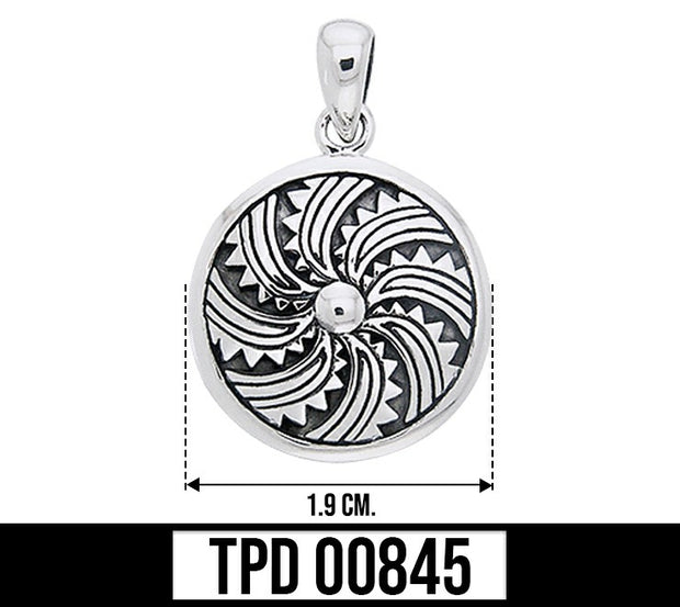 Safe in Shield ~ Viking Warrior Shield Sterling Silver Pendant TPD845