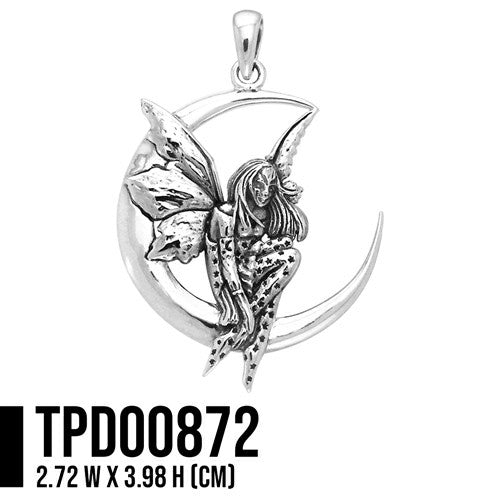 Amy Brown Moon Dream Fairy Sterling Silver Pendant TPD872