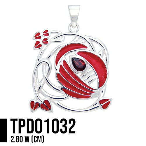 Art Nouveau Swirl Sterling Silver Pendant TPD1032