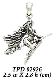 Magickal Diva ~ Sterling Silver Sexy Witch Pendant TPD2926