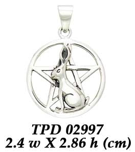 Hare & Pentacle Sterling Silver Pendant TPD2997