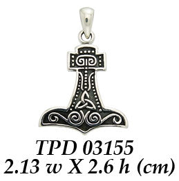 Thor's Hammer Sterling Silver Pendant TPD3155